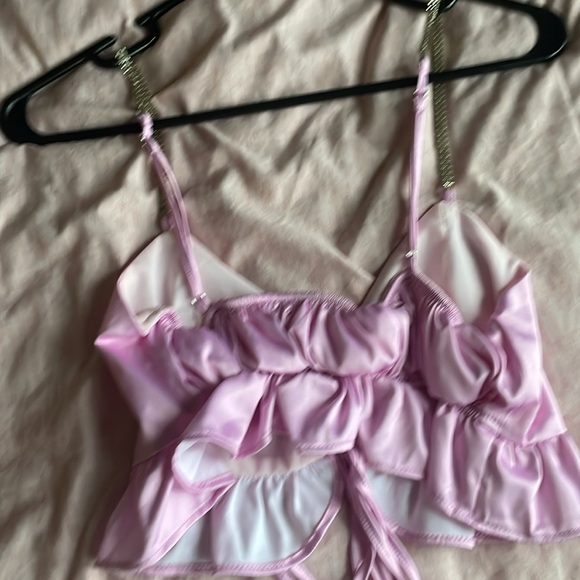 Crop top with crystal straps - Picture 3 of 3